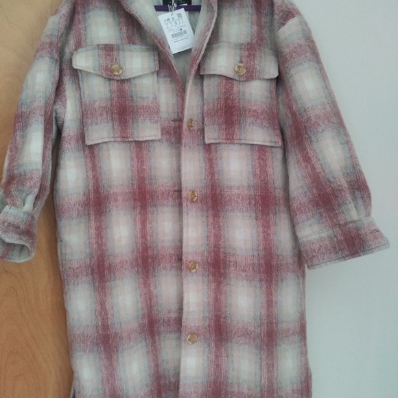 Pull & Bear, ERC , Multicolor Beige and Pink   women's  Buttons Jacket - Picture 3 of 6